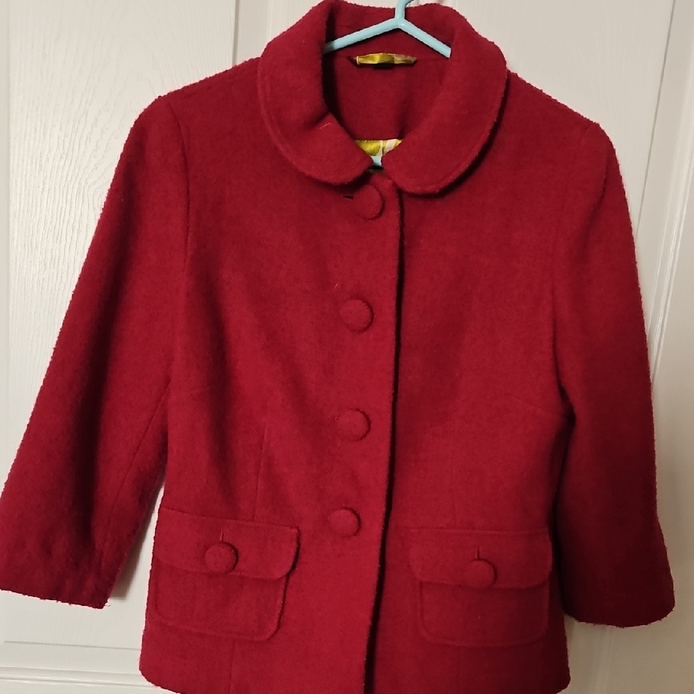 Boden Classic Pink Wool Coat